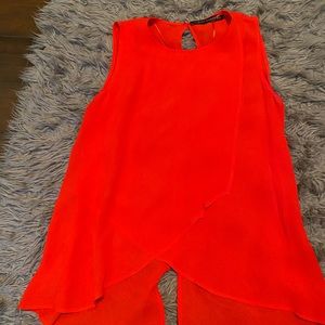 Fire engine red blouse